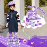 PAPAISON Adjustable Roller Skates for Girls Illuminating Wheels, Kids Toddler Rollerskates Ages 4-6 5-8 8-12