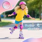 SHDSL Girls Roller Skates for Kids Beginners, Adjustable Roller Skates with All Light Up Wheels, Roller Skate for Girls Shine Fun Illuminating Roller Skate for Boys Beginners patines para niñas