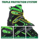 MammyGol Adjustable Inline Skates for Boys Girls Kids Youth with Light up Wheels, Green Beginner Blades Roller Skates for Boys Size 1 2 3 4 Ages 6-12