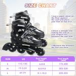 Adjustable Inline Skates for Kids and Teens Ages 4-16, All 8 Wheels of Inline Roller Skates Light Up, Safe and Fun Illuminating for Outdoor Indoor Sports