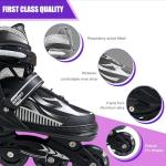 Adjustable Inline Skates for Kids and Teens Ages 4-16, All 8 Wheels of Inline Roller Skates Light Up, Safe and Fun Illuminating for Outdoor Indoor Sports