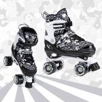 Kuxuan Skates Boys and Girls Camo Adjustable Roller Skates with Light up Wheels, Fun Illuminating Rollerskate for Kids Girls Youth