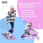SUPER YOUNGSTER Adjustable Inline Skates for Boys Girls Ages 4-12 with Light Up Wheels, Roller Skates Blades for Youth Kids Indoor & Outdoor Beginners