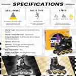 MammyGol Inline Skates for Boys and Girls Youth, 4 Size Adjustable Roller Skates with PU Flashing Wheels, Aggressive Inline Skates High Performance for Kids Age 6-12, Gold Black