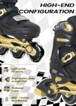 MammyGol Inline Skates for Boys and Girls Youth, 4 Size Adjustable Roller Skates with PU Flashing Wheels, Aggressive Inline Skates High Performance for Kids Age 6-12, Gold Black