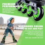 2PM SPORTS Torinx Boys Adjustable Inline Skates, Fun Beginner Roller Skates for Kids, Youth, Girls, Men and Women (Green, Medium - Big Kid (1-4 US))
