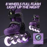 SUPER YOUNGSTER Adjustable Inline Skates for Boys Girls Ages 4-12 with Light Up Wheels, Roller Skates Blades for Youth Kids Indoor & Outdoor Beginners