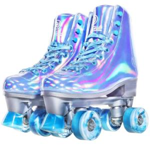 JajaHoho Shiny Holographic High Top Roller Skates