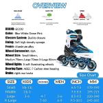 ECOO Adjustable Inline Skates Boys and Girls with Light up Wheels，Roller Skates for Kids Ages 4-12, Teen Skates for Beginner Outdoor and Indoor (Blue, Large-Youth（3-6 US）)