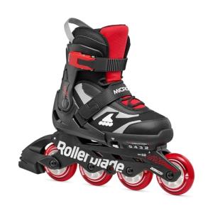 Rollerblade Microblade Kid's Adjustable Fitness Inline Skate, Black/Red, Junior, Youth Performance Inline Skates