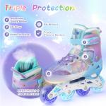 Kids Inline Skates for Girls and Boys -Purple Blades Roller for Kids Age 4 5 6 7- Adjustable All Light up Wheels Indoor Outdoor Sports Birthday Gift for Son and Grandson