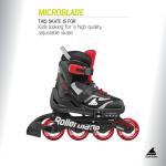 Rollerblade Microblade Kid's Adjustable Fitness Inline Skate, Black/Red, Junior, Youth Performance Inline Skates