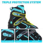 MammyGol Adjustable Inline Skates for Boys Girls Kids Youth with Light up Wheels, Teal Beginner Blades Roller Skates for Boys Size 1 2 3 4 Ages 6-12