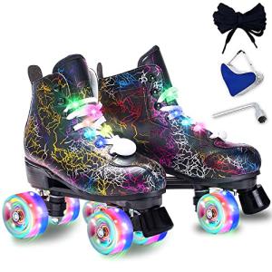 Classic High-Top Roller Skates with Light-Up Laces