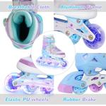 Kids Inline Skates for Girls and Boys -Purple Blades Roller for Kids Age 4 5 6 7- Adjustable All Light up Wheels Indoor Outdoor Sports Birthday Gift for Son and Grandson