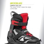 Rollerblade Microblade Kid's Adjustable Fitness Inline Skate, Black/Red, Junior, Youth Performance Inline Skates