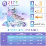 Kids Inline Skates for Girls and Boys -Purple Blades Roller for Kids Age 4 5 6 7- Adjustable All Light up Wheels Indoor Outdoor Sports Birthday Gift for Son and Grandson