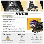 Kids Inline Skates Cool Racing Car Decorations Blades Roller for Boys Girls- Golden for Teenagers Youth Age 7 8 9 10 - Adjustable All Light up Wheels Indoor Outdoor Birthday Gift for Son and Grandson