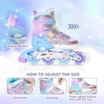 Kids Inline Skates for Girls and Boys -Purple Blades Roller for Kids Age 4 5 6 7- Adjustable All Light up Wheels Indoor Outdoor Sports Birthday Gift for Son and Grandson