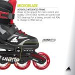 Rollerblade Microblade Kid's Adjustable Fitness Inline Skate, Black/Red, Junior, Youth Performance Inline Skates