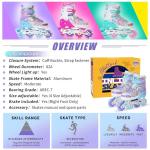 Kids Inline Skates for Girls and Boys -Purple Blades Roller for Kids Age 4 5 6 7- Adjustable All Light up Wheels Indoor Outdoor Sports Birthday Gift for Son and Grandson