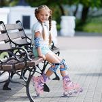 Nattork Inline Skates for Girls and Boys Kids, 4 Sizes Adjustable Inline Skates with Light up Wheels, Illuminating Beginner Roller Skates for Kids & Adult Youth Teal Age 10-12 Size 5 6 7 8