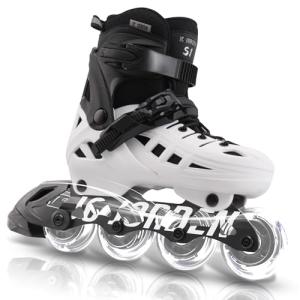 Inline Skates for Kids Girls and Boys, 4 Sizes Adjustable Roller Skates Blades with Full Light Up Wheels for Women Men, Durable Outer Shell, Roller Skates 4-12 Adults
