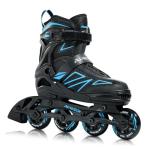 PAPAISON Boys Inline Skates Ages 5-8 8-12, Adjustable Size Beginner Roller Skates Blades for Kids Youth (Blue, Medium - Big Kid (1-4 US))