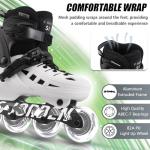 Inline Skates for Kids Girls and Boys, 4 Sizes Adjustable Roller Skates Blades with Full Light Up Wheels for Women Men, Durable Outer Shell, Roller Skates 4-12 Adults