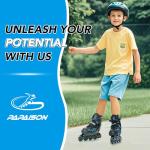 PAPAISON Boys Inline Skates Ages 5-8 8-12, Adjustable Size Beginner Roller Skates Blades for Kids Youth (Blue, Medium - Big Kid (1-4 US))