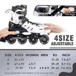 Inline Skates for Kids Adjustable Fun Illuminating Skates Girls Boys Ages 8-12 Patines para Niños Niñas Outdoor