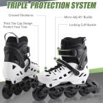 Inline Skates for Kids Girls and Boys, 4 Sizes Adjustable Roller Skates Blades with Full Light Up Wheels for Women Men, Durable Outer Shell, Roller Skates 4-12 Adults