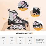 Gonex Inline Skates for Girls Boys Kids, Adjustable Skates Outdoor Blades Inline Roller Skates for Children Teens Women with Light Up Wheels for Indoor Outdoor Backyard Skating, Pink M