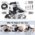 Nattork Adjustable Inline Skates for Kids,Boys Girls Roller Skates with Light up Wheels