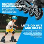 PAPAISON Boys Inline Skates Ages 5-8 8-12, Adjustable Size Beginner Roller Skates Blades for Kids Youth (Blue, Medium - Big Kid (1-4 US))