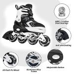 Nattork Adjustable Inline Skates for Kids,Boys Girls Roller Skates with Light up Wheels