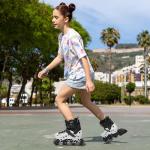 Inline Skates for Kids Girls and Boys, 4 Sizes Adjustable Roller Skates Blades with Full Light Up Wheels for Women Men, Durable Outer Shell, Roller Skates 4-12 Adults