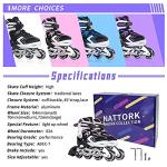 Nattork Adjustable Inline Skates for Kids,Boys Girls Roller Skates with Light up Wheels