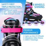 Sowume Adjustable Inline Skates for Girls and Boys, Roller Skates with All Light Up Wheels, Patines para Mujer for Kids and Adults, Men, Women
