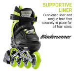 Bladerunner by Rollerblade Phoenix Boys Adjustable Fitness Inline Skate, Black and Green Size 5-8