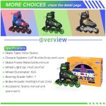 Nattork Adjustable Children's Inline Skates with PU Flash Wheels, Fun Inline Skates with Light-up Wheels, for Ages 4-12, Indoor/Outdoor Birthday Gift for Beginners,Kids and Youths Ages 4-12 8-12 5-8