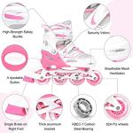 Adjustable Inline Skates for Kids & Beginners - 4-Size Extension Youth Roller Skates with Light-Up Wheels for Boys & Girls, Outdoor Sports Equipment