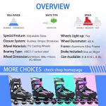 Sowume Adjustable Inline Skates for Girls and Boys, Roller Skates with All Light Up Wheels, Patines para Mujer for Kids and Adults, Men, Women