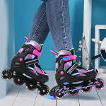 Sowume Adjustable Inline Skates for Girls and Boys, Roller Skates with All Light Up Wheels, Patines para Mujer for Kids and Adults, Men, Women