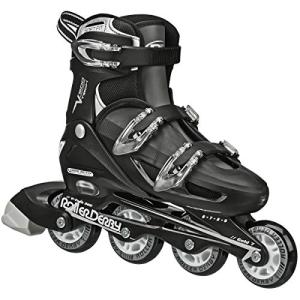 Roller Derby V-Tech 500 Adjustable Performance Inline Skates for Men, Women, Kids, Teens, Large (6-9), Black