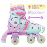 Roller Derby Switch Skates for Beginners, 2 in 1 Adjustable Skates Convert from Learn Mode to Inline Skates for Toddlers, Kids