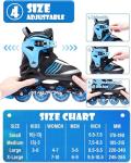 PAPAISON Adjustable Inline Skates Boys Ages 4-16, Roller Skates for Girls Kids Ages 5-8 8-12 with Full Light Up Wheels, Outdoor Skates Illuminating Skates for Children Teens Women