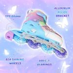 MammyGol Adjustable Inline Skates for Girls Boys Ages 4-12 with Light up Wheels & Butterfly Design – Vibrant Flashing Roller Skates, Perfect Beginner Skates for Kids Youth