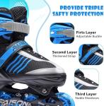 PAPAISON Adjustable Inline Skates Boys Ages 4-16, Roller Skates for Girls Kids Ages 5-8 8-12 with Full Light Up Wheels, Outdoor Skates Illuminating Skates for Children Teens Women