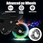 Adjustable Inline Skates for Boys Girls Ages 4-16, All 8 Wheels of Inline Roller Skates Light Up, Roller Skates Blades for Youth Kids Indoor & Outdoor Beginners